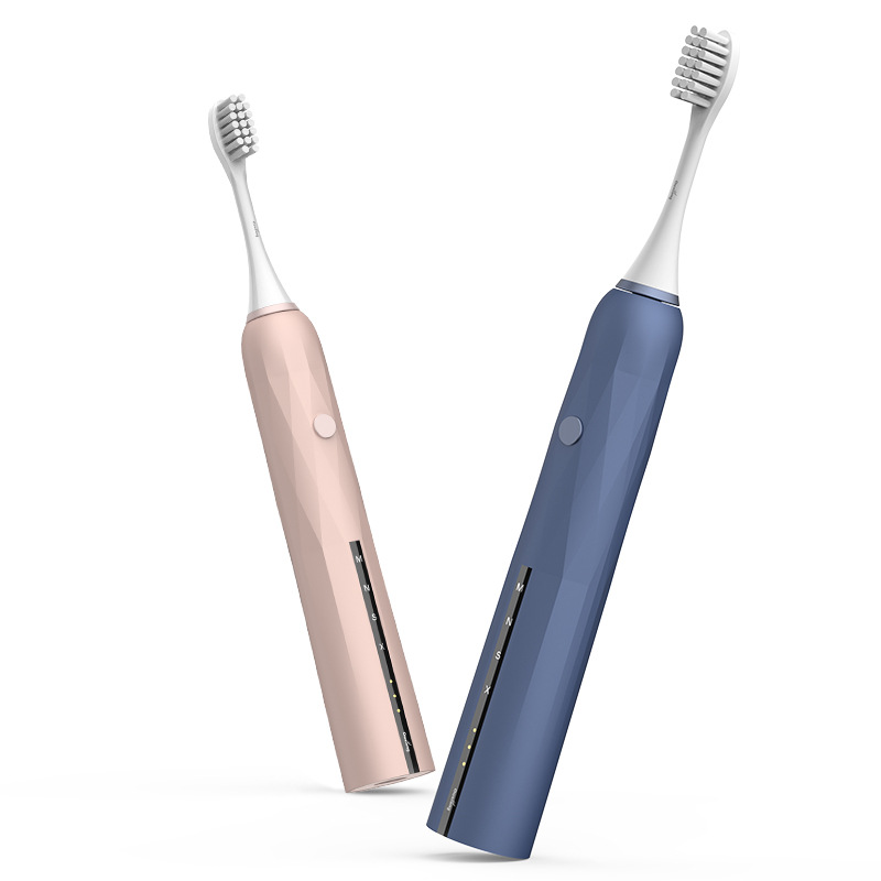 Ebrusha de dentes de dentes elétricos sônicos 3D, escovas de dentes elétricas recarregáveis ​​para adultos e crianças, temporizador inteligente embutido, limpeza de escovas de dentes à prova d\'água, bule de rosa branco